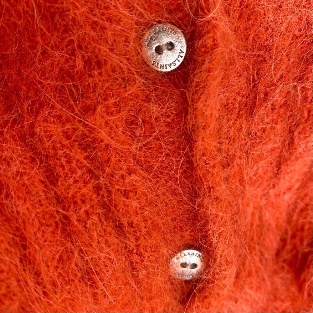 ALLSAINTS NWT Lava Red Alpaca Blend Cropped Cardigan, Size M - Picture 8 of 9